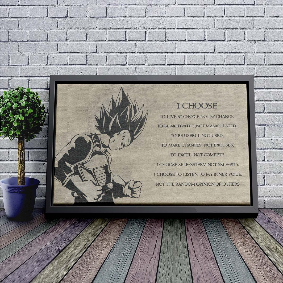 Dragon Ball Wall Art - Dragon Ball Poster - Dragon Ball Canvas - I Choose - Vegeta - DR034 - Horizontal Canvas - Horizontal Poster