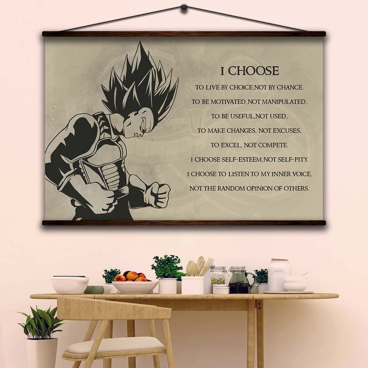 Dragon Ball Wall Art - Dragon Ball Poster - Dragon Ball Canvas - I Choose - Vegeta - DR034 - Horizontal Canvas - Horizontal Poster