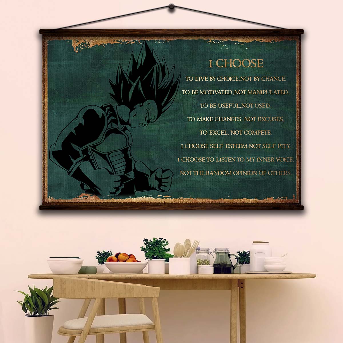 Dragon Ball Wall Art - Dragon Ball Poster - Dragon Ball Canvas - I Choose - Vegeta - DR069 - Horizontal Canvas - Horizontal Poster