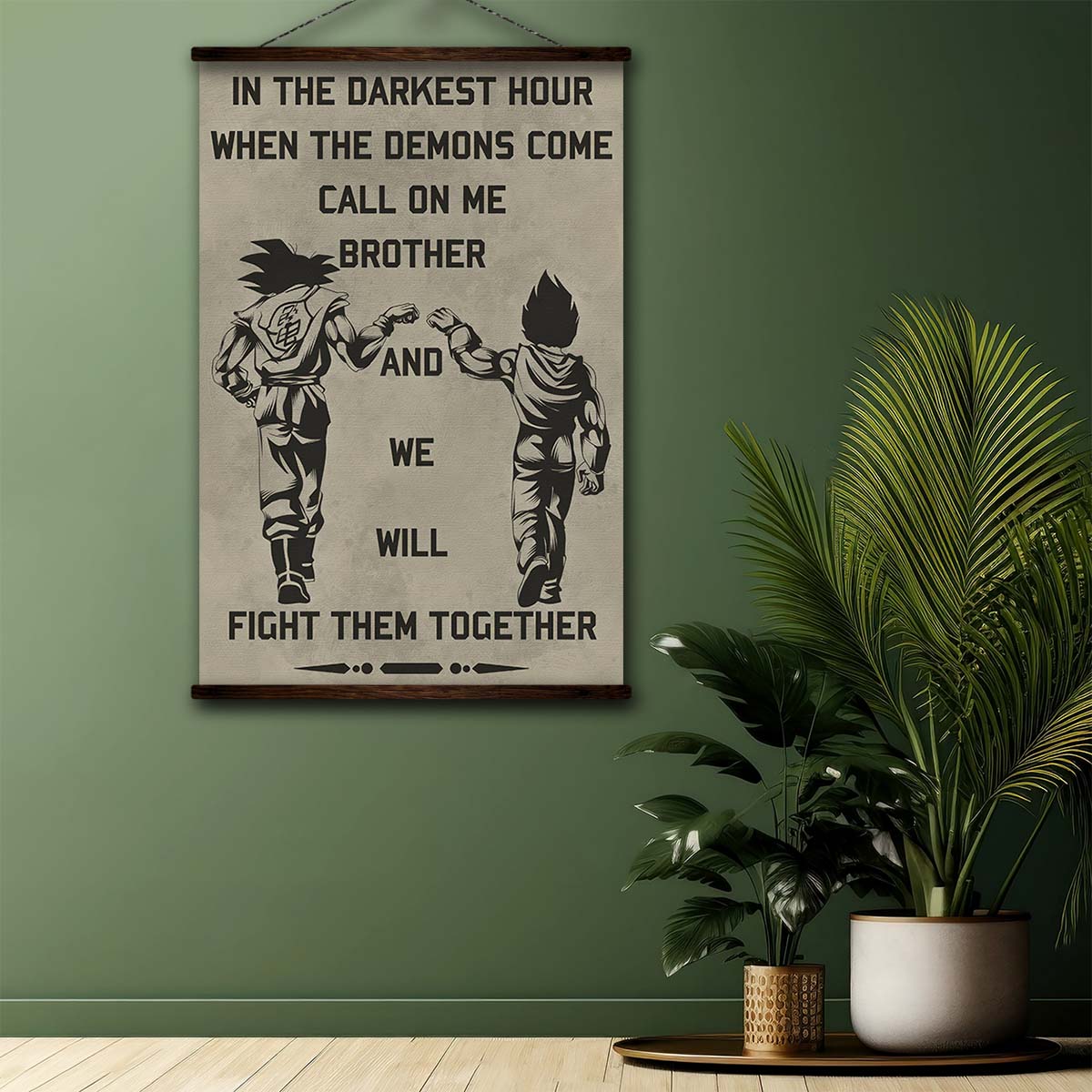 Dragon Ball Wall Art - Dragon Ball Poster - Dragon Ball Canvas - In The Darkest Hour - Call On Me Brother - Goku - Vegeta - DR040 - Vertical Poster - Vertical Canvas