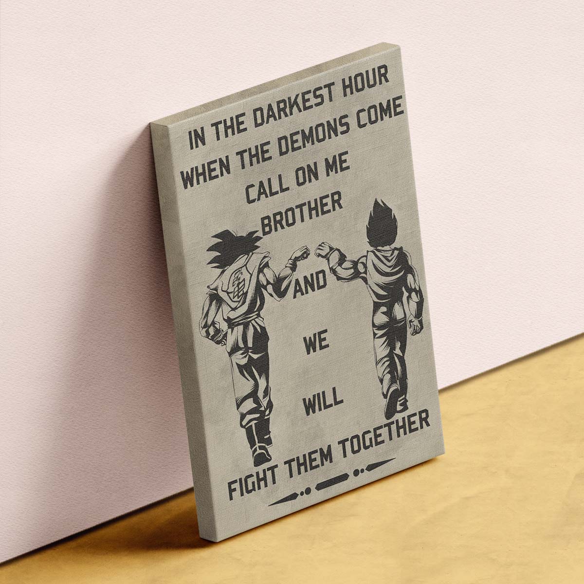 Dragon Ball Wall Art - Dragon Ball Poster - Dragon Ball Canvas - In The Darkest Hour - Call On Me Brother - Goku - Vegeta - DR040 - Vertical Poster - Vertical Canvas