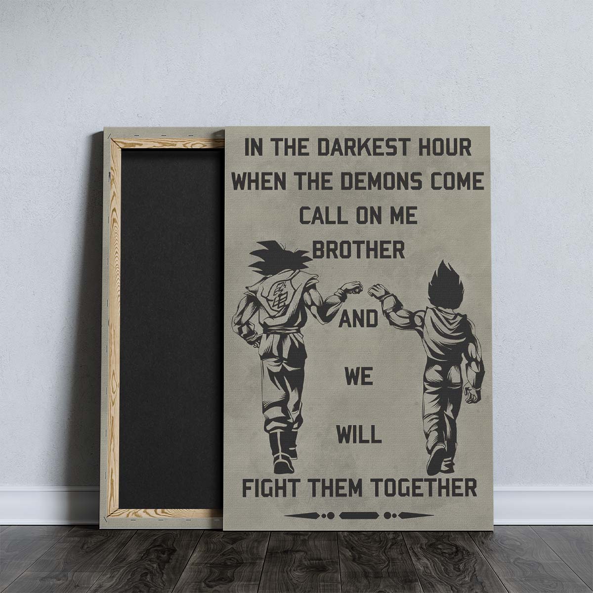 Dragon Ball Wall Art - Dragon Ball Poster - Dragon Ball Canvas - In The Darkest Hour - Call On Me Brother - Goku - Vegeta - DR040 - Vertical Poster - Vertical Canvas