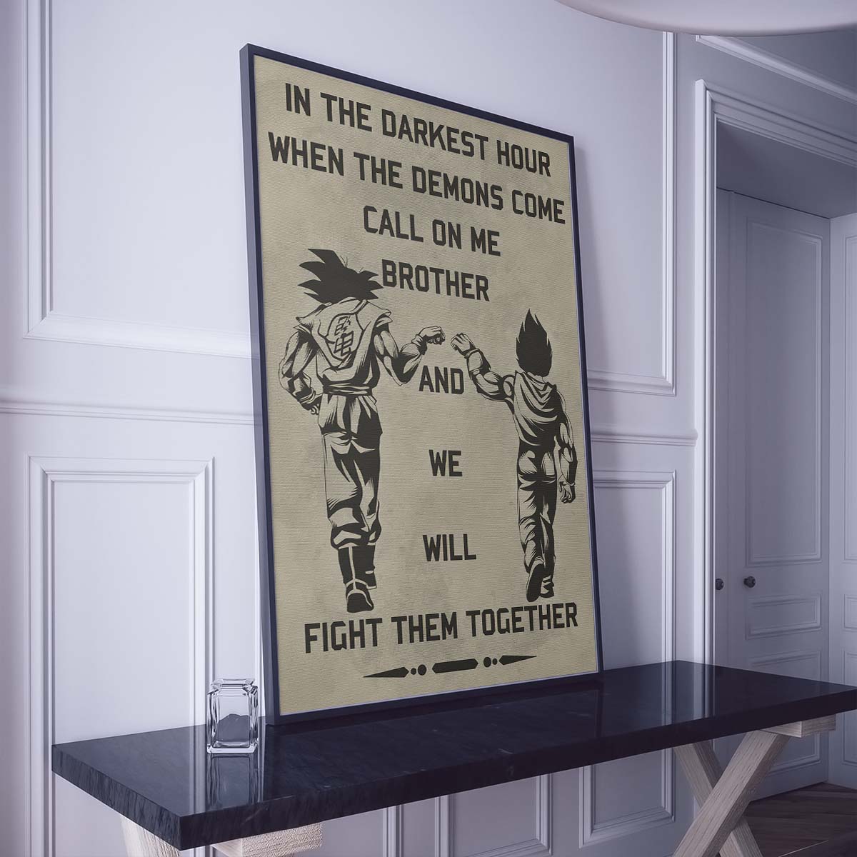 Dragon Ball Wall Art - Dragon Ball Poster - Dragon Ball Canvas - In The Darkest Hour - Call On Me Brother - Goku - Vegeta - DR040 - Vertical Poster - Vertical Canvas