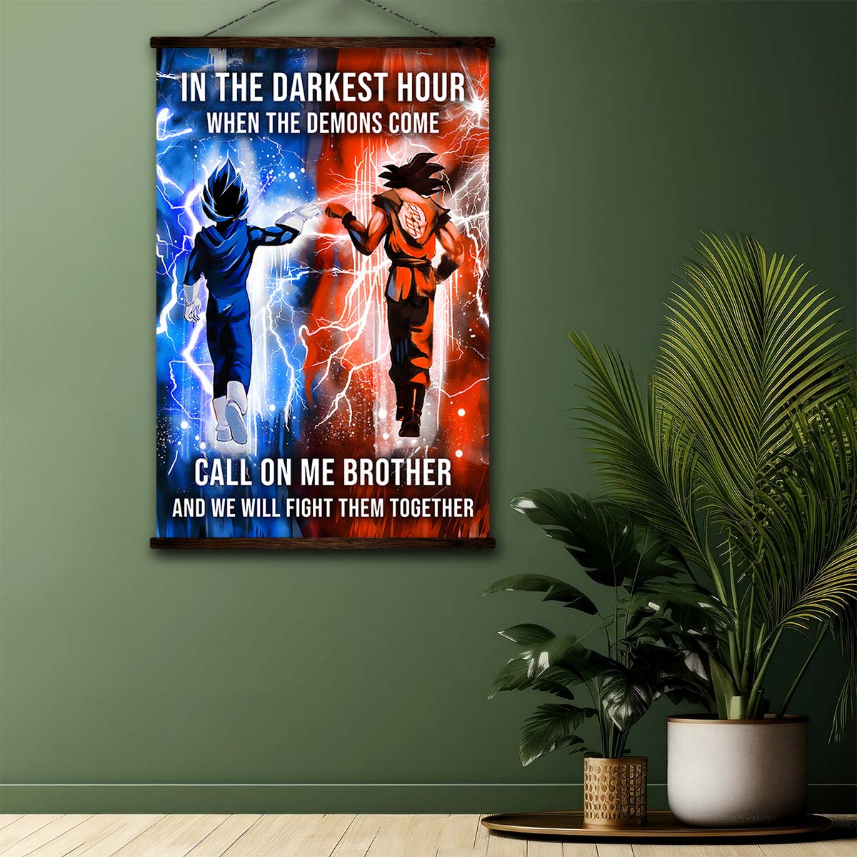 Dragon Ball Wall Art - Dragon Ball Poster - Dragon Ball Canvas - In The Darkest Hour - Call On Me Brother - Goku - Vegeta - DR072 - Vertical Poster - Vertical Canvas