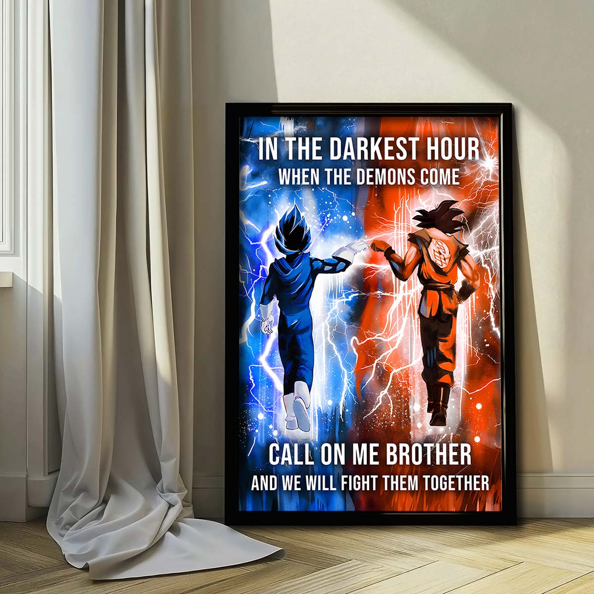 Dragon Ball Wall Art - Dragon Ball Poster - Dragon Ball Canvas - In The Darkest Hour - Call On Me Brother - Goku - Vegeta - DR072 - Vertical Poster - Vertical Canvas