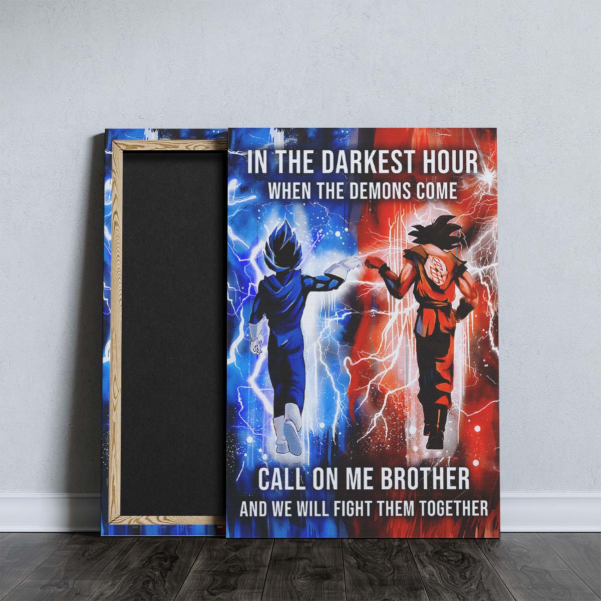 Dragon Ball Wall Art - Dragon Ball Poster - Dragon Ball Canvas - In The Darkest Hour - Call On Me Brother - Goku - Vegeta - DR072 - Vertical Poster - Vertical Canvas