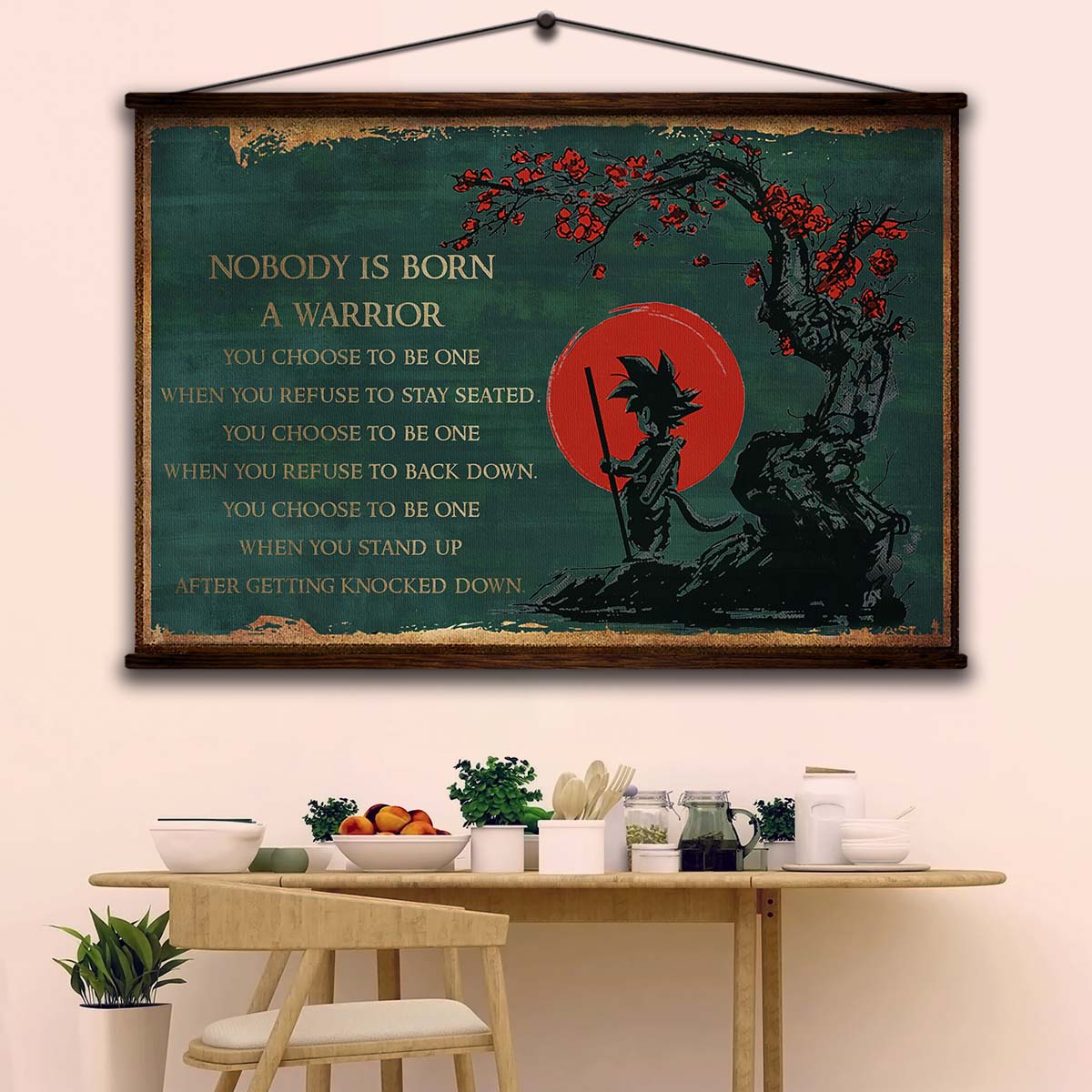Dragon Ball Wall Art - Dragon Ball Poster - Dragon Ball Canvas - Nobody Is Born A Warrior - Goku - DR066 - Horizontal Canvas - Horizontal Poster