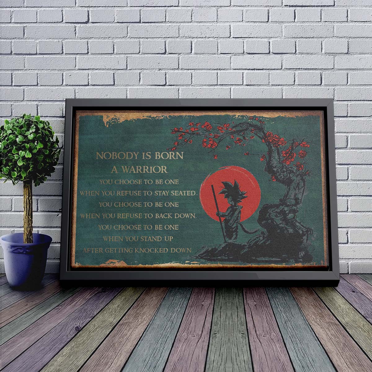 Dragon Ball Wall Art - Dragon Ball Poster - Dragon Ball Canvas - Nobody Is Born A Warrior - Goku - DR066 - Horizontal Canvas - Horizontal Poster