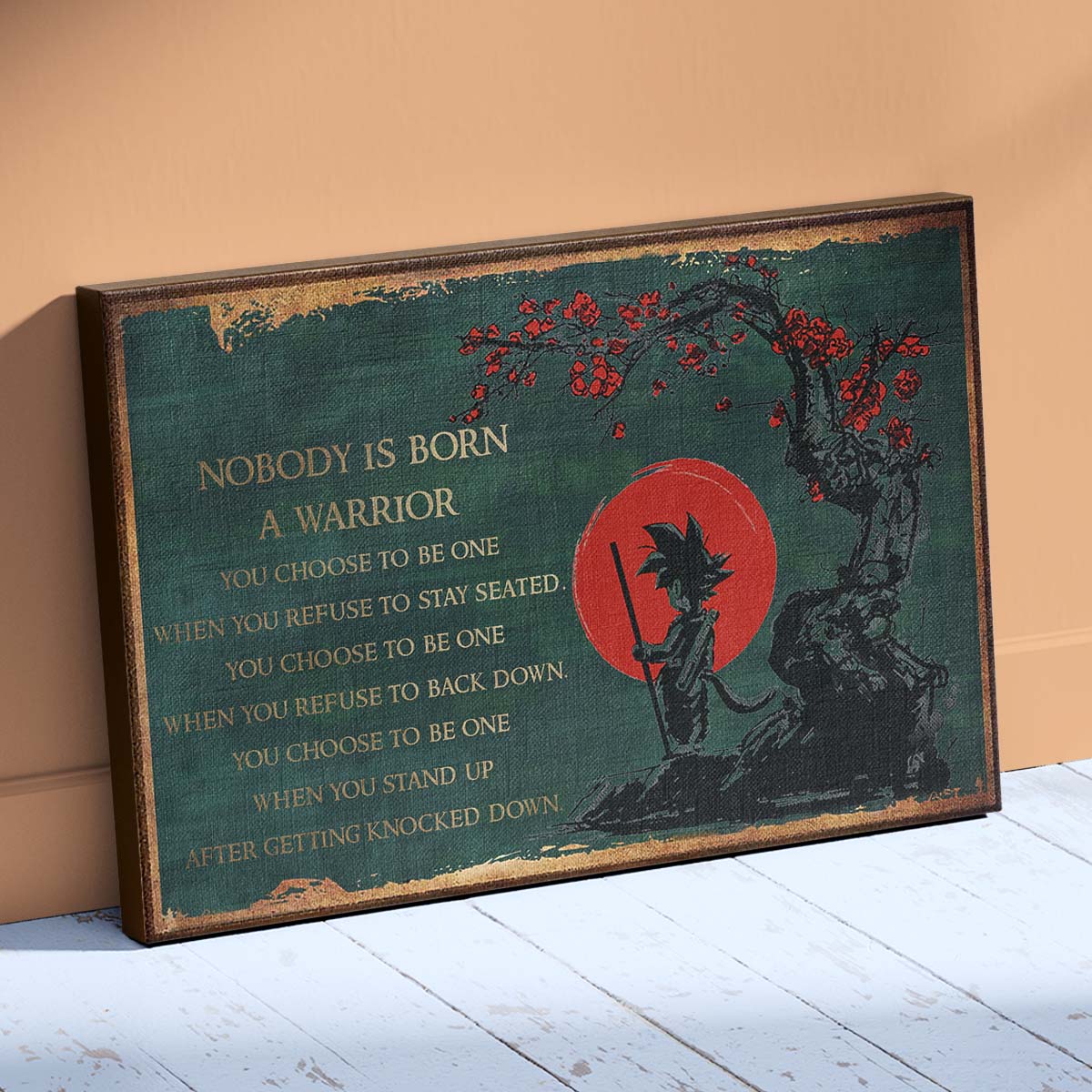Dragon Ball Wall Art - Dragon Ball Poster - Dragon Ball Canvas - Nobody Is Born A Warrior - Goku - DR066 - Horizontal Canvas - Horizontal Poster