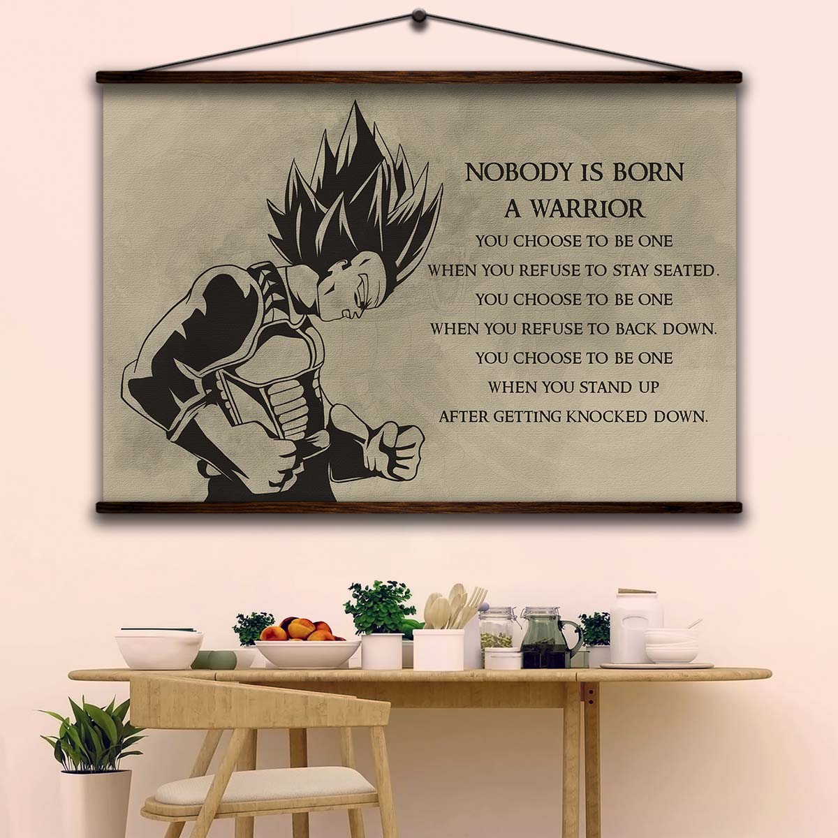 Dragon Ball Wall Art - Dragon Ball Poster - Dragon Ball Canvas - Nobody Is Born A Warrior - Vegeta - DR019 - Horizontal Canvas - Horizontal Poster