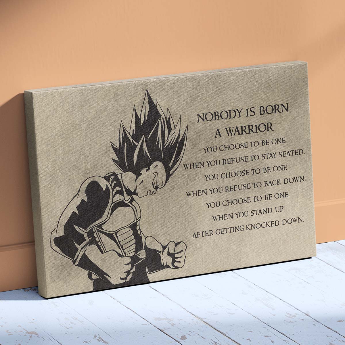Dragon Ball Wall Art - Dragon Ball Poster - Dragon Ball Canvas - Nobody Is Born A Warrior - Vegeta - DR019 - Horizontal Canvas - Horizontal Poster