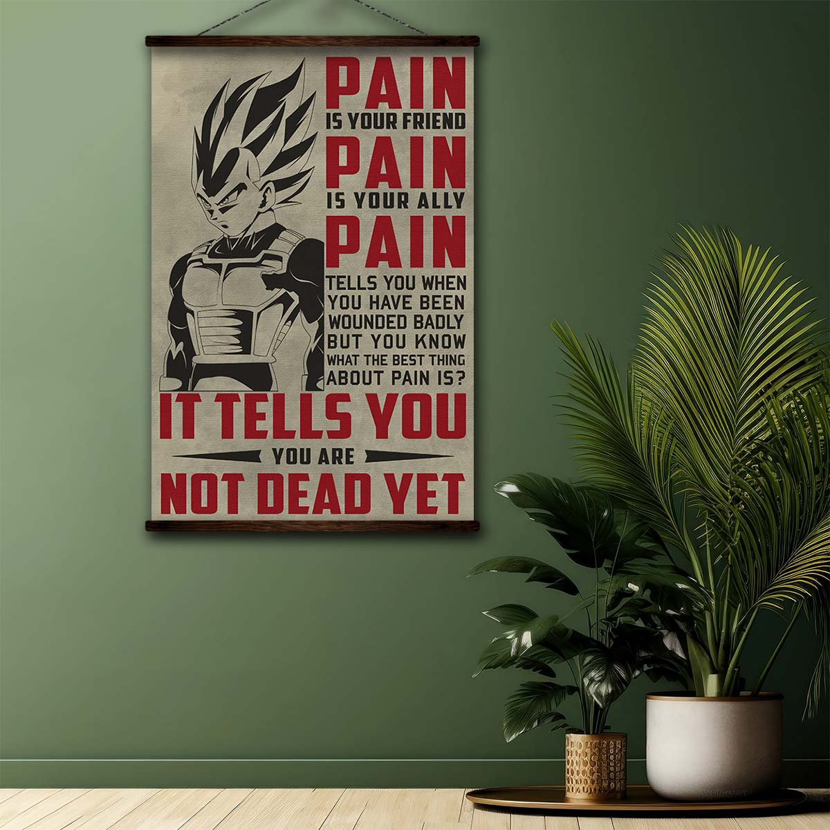 Dragon Ball Wall Art - Dragon Ball Poster - Dragon Ball Canvas - PAIN - It Tells You - You Are Not Dead Yet - Vegeta - DR017 - Vertical Poster - Vertical Canvas