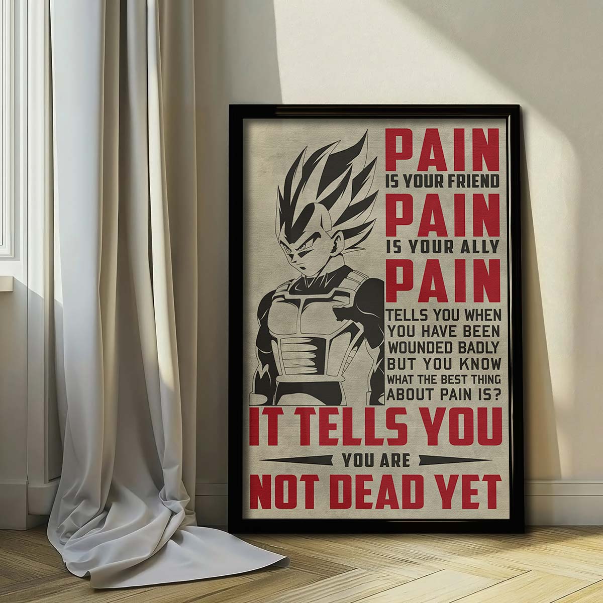 Dragon Ball Wall Art - Dragon Ball Poster - Dragon Ball Canvas - PAIN - It Tells You - You Are Not Dead Yet - Vegeta - DR017 - Vertical Poster - Vertical Canvas
