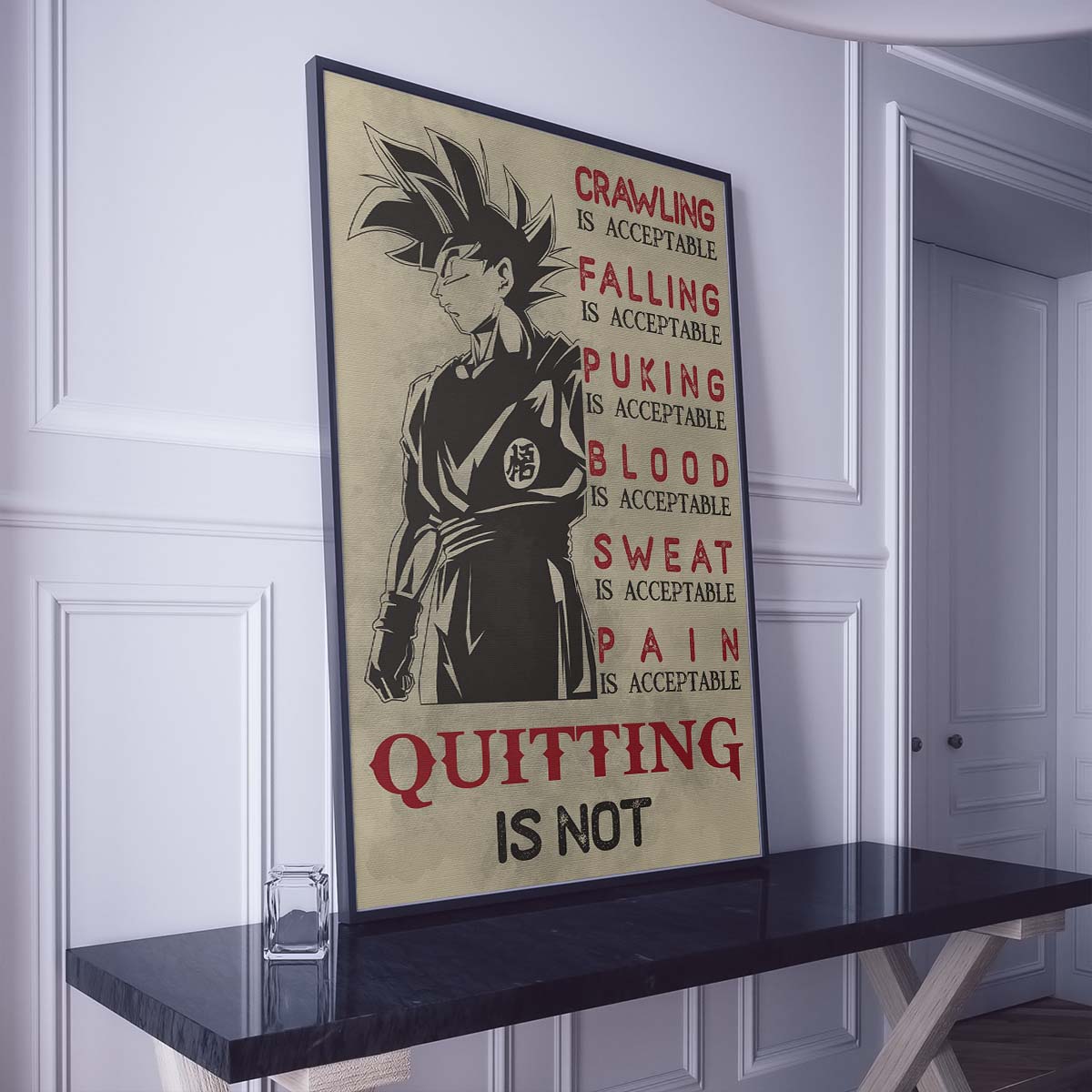 Dragon Ball Wall Art - Dragon Ball Poster - Dragon Ball Canvas - Quitting Is Not - Goku - DR055 - Vertical Poster - Vertical Canvas