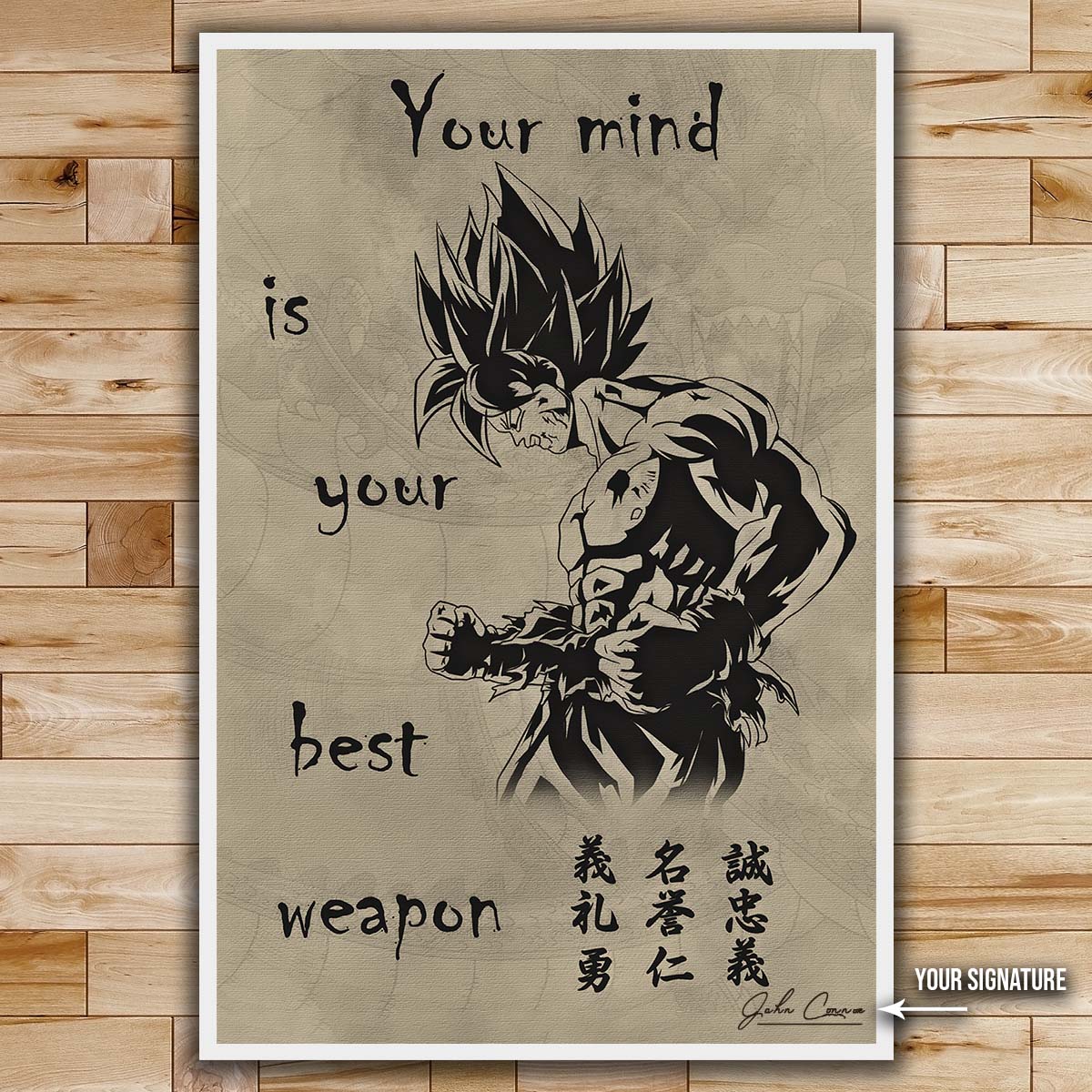 dragon ball wall art - dragon ball poster - dragon ball canvas - your mind is your best weapon - dr001 - vertical poster - vertical canvas