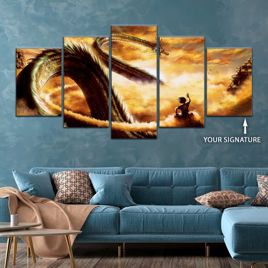 Dragon Ball Canvas Wall Art - DR5104 - Goku and Shenron