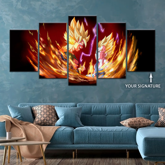 Dragon Ball Canvas Wall Art - DR5062 - Super Saiyan Goku- Super Saiyan Vegeta