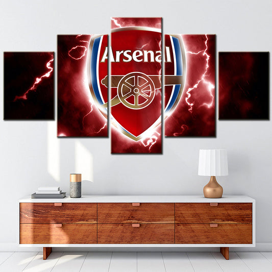 Football - 5 Pieces Wall Art - FB5010 - Arsenal Football Club Logo Red - Football Poster - Football Canvas