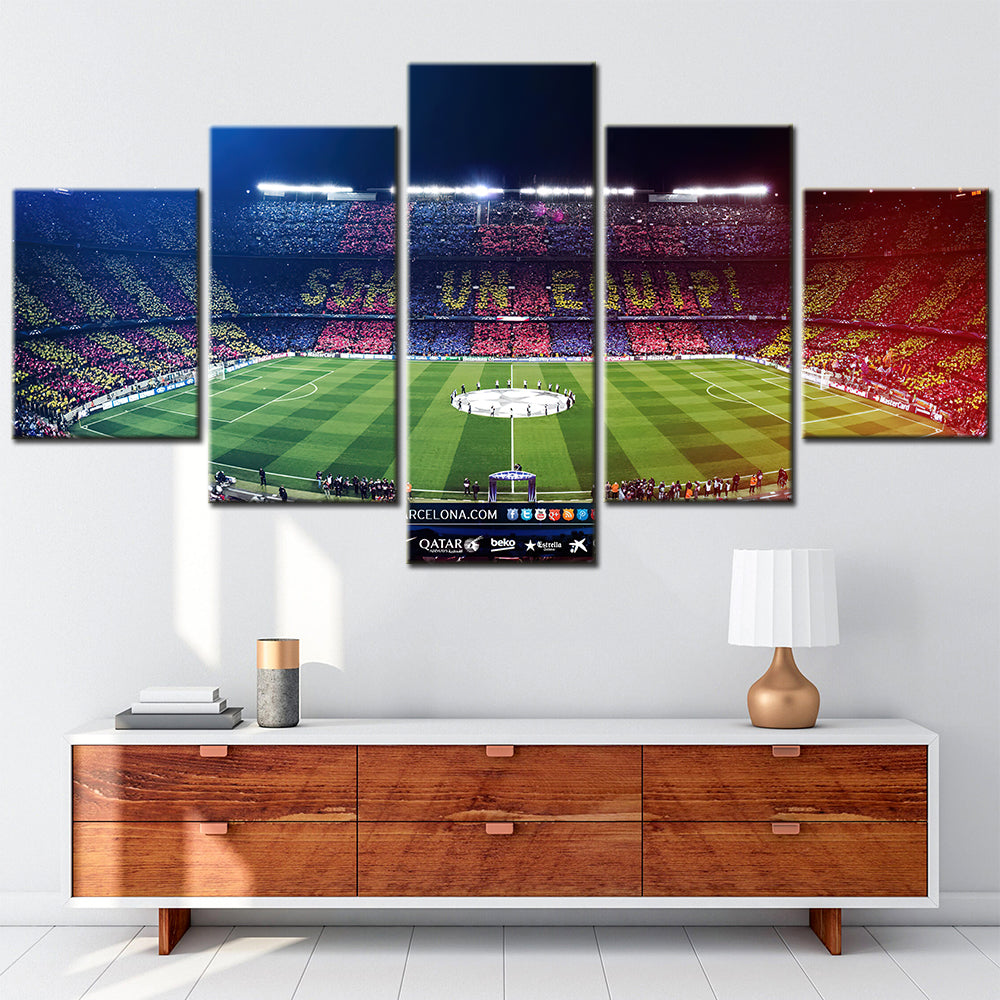 Football - 5 Pieces Wall Art - FB5016 - Barcelona Soccer Stadium - Football Poster - Football Canvas