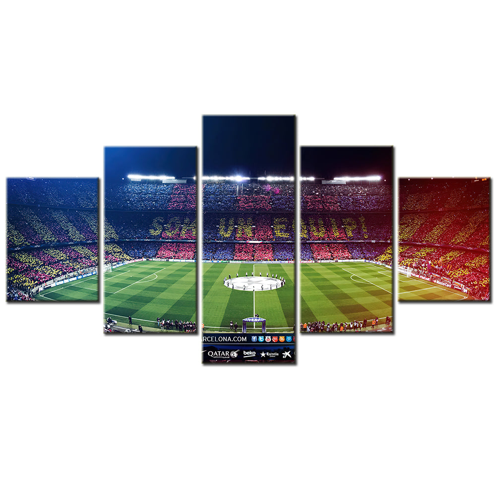 Football - 5 Pieces Wall Art - FB5016 - Barcelona Soccer Stadium - Football Poster - Football Canvas