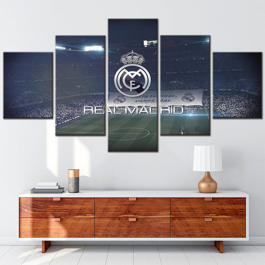 Football - 5 Pieces Wall Art - FB5005 - Real Madrid Stadium Football - Football Poster - Football Canvas