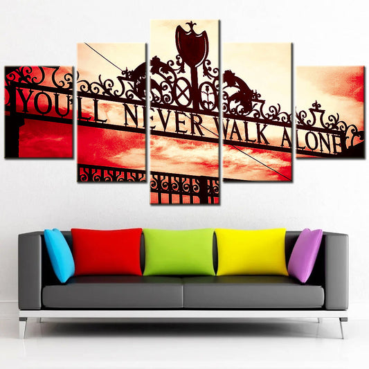 Football - 5 Pieces Wall Art - FB5006 - You Will Never Walk Alone Liverpool - Football Poster - Football Canvas