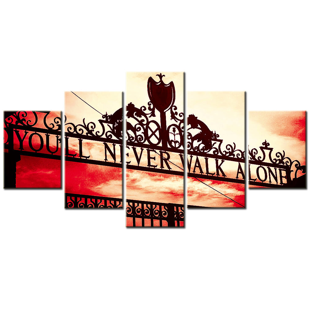 Football - 5 Pieces Wall Art - FB5006 - You Will Never Walk Alone Liverpool - Football Poster - Football Canvas