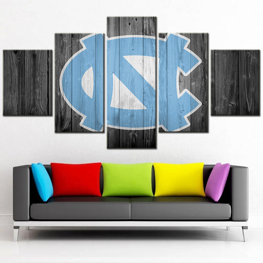 Football Team - 5 Pieces Wall Art - FT5014 - University Of North Carolina - Football Team Poster - Football Team Canvas