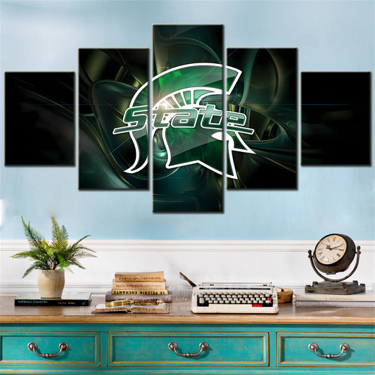 Football Team - 5 Pieces Wall Art - FT5022 - Michigan State Spartans College Football - Football Team Poster - Football Team Canvas