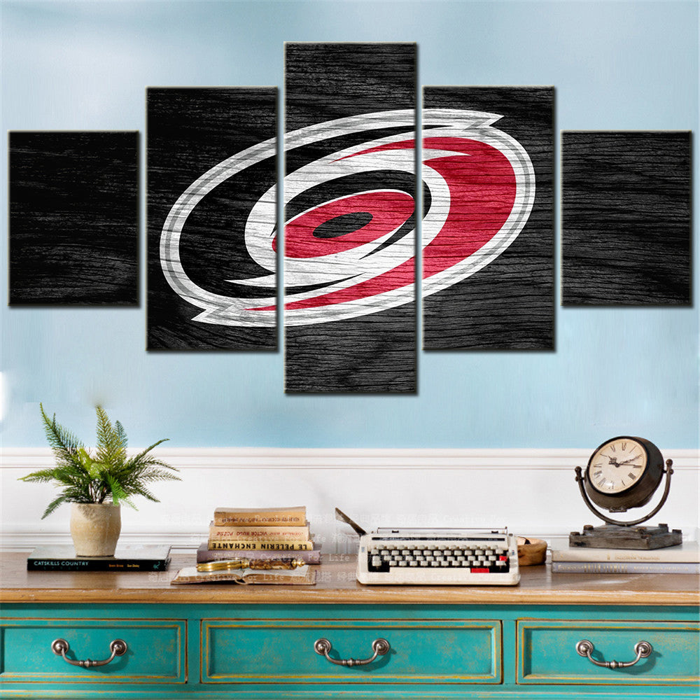 Hockey - 5 Pieces Wall Art - HK5002 - Carolina Hurricanes - Ice Hockey Team - Hockey Poster - Hockey Canvas