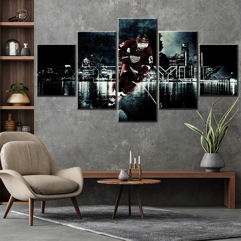 Hockey - 5 Pieces Wall Art - Detroit Red Wings - Ice Hockey Team - HK5010 - Hockey Poster - Hockey Canvas