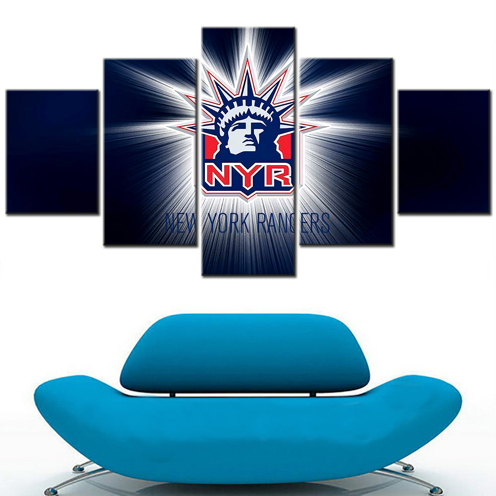 Hockey - 5 Pieces Wall Art - HK5005 - New York Rangers - Ice Hockey Team - Hockey Poster - Hockey Canvas