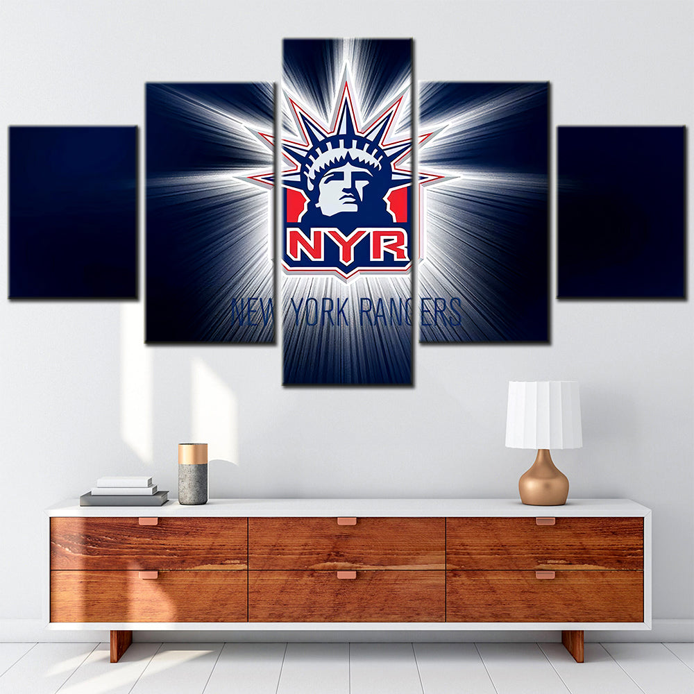 Hockey - 5 Pieces Wall Art - HK5005 - New York Rangers - Ice Hockey Team - Hockey Poster - Hockey Canvas