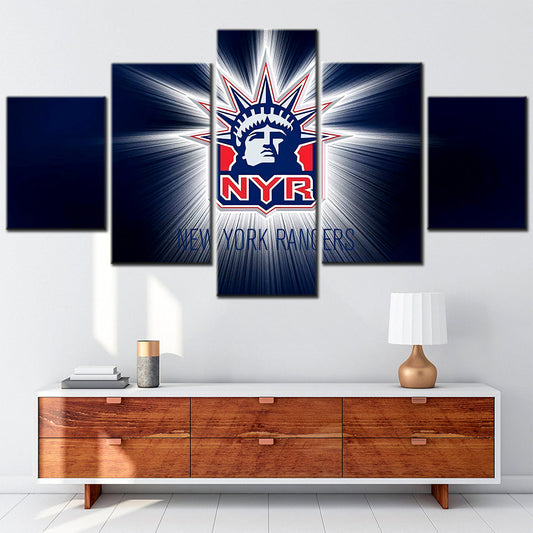 Hockey - 5 Pieces Wall Art - HK5005 - New York Rangers - Ice Hockey Team - Hockey Poster - Hockey Canvas