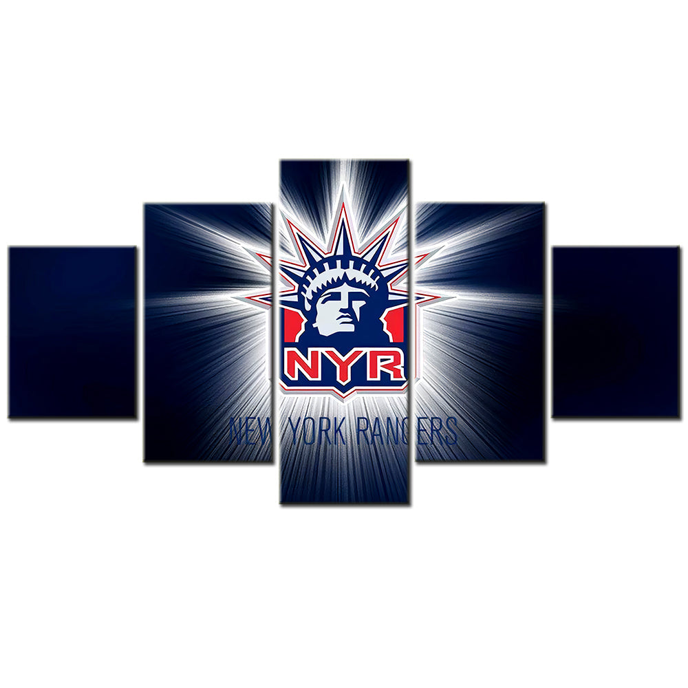 Hockey - 5 Pieces Wall Art - HK5005 - New York Rangers - Ice Hockey Team - Hockey Poster - Hockey Canvas
