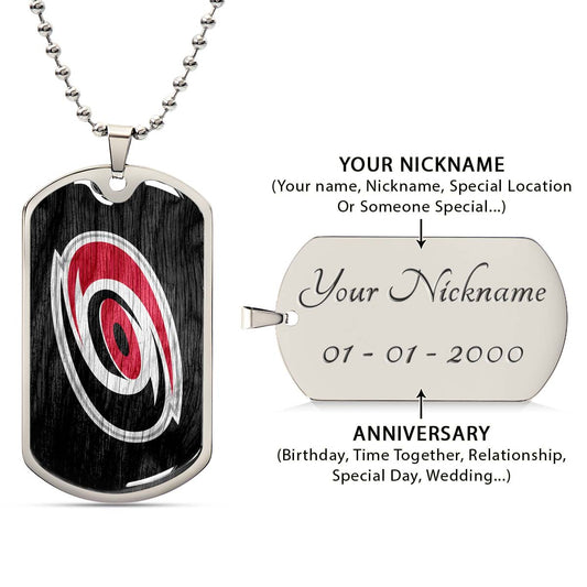 Ice Hockey - HKD004 - Carolina Hurricanes - Ice Hockey Dog Tag - Military Ball Chain - Luxury Dog Tag