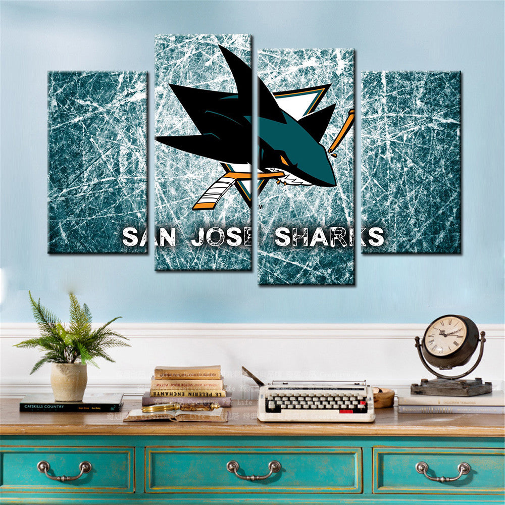Ice Hockey Team Wall Art - IH5022 - San Jose Sharks - Ice Hockey Team Poster - Ice Hockey Team Canvas