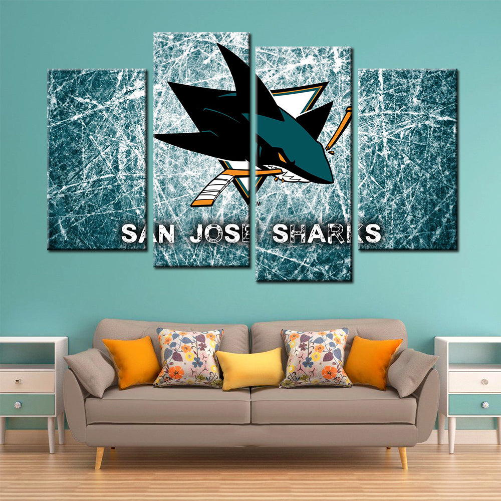 Ice Hockey Team Wall Art - IH5022 - San Jose Sharks - Ice Hockey Team Poster - Ice Hockey Team Canvas
