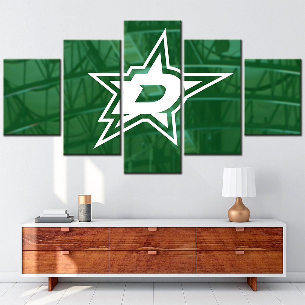 Ice Hockey Team - 5 Pieces Wall Art - IH5001 - Dallas Stars - Ice Hockey Team Poster - Ice Hockey Team Canvas