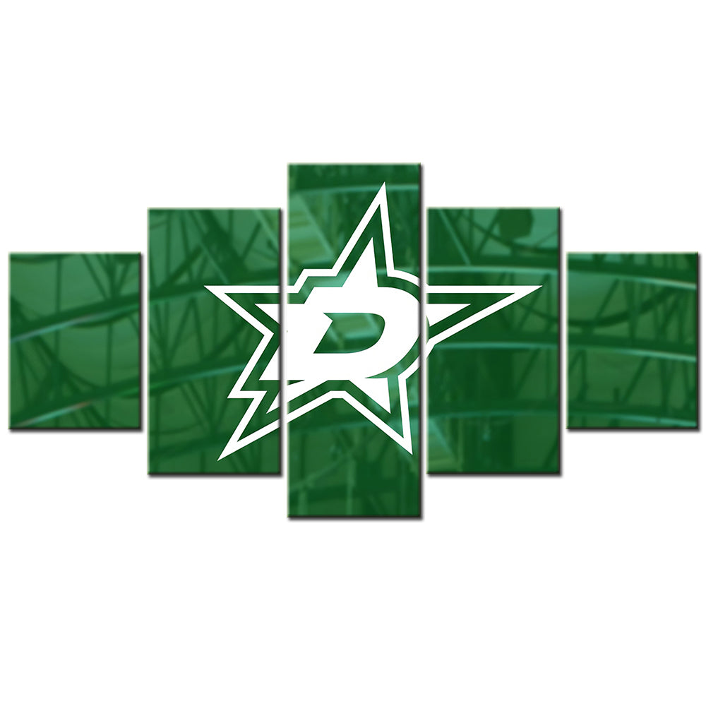Ice Hockey Team - 5 Pieces Wall Art - IH5001 - Dallas Stars - Ice Hockey Team Poster - Ice Hockey Team Canvas