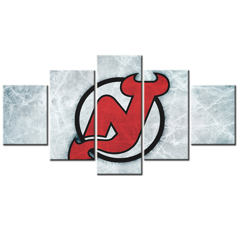 Ice Hockey Team - 5 Pieces Wall Art - IH5003 - New Jersey Devils - Ice Hockey Team Poster - Ice Hockey Team Canvas