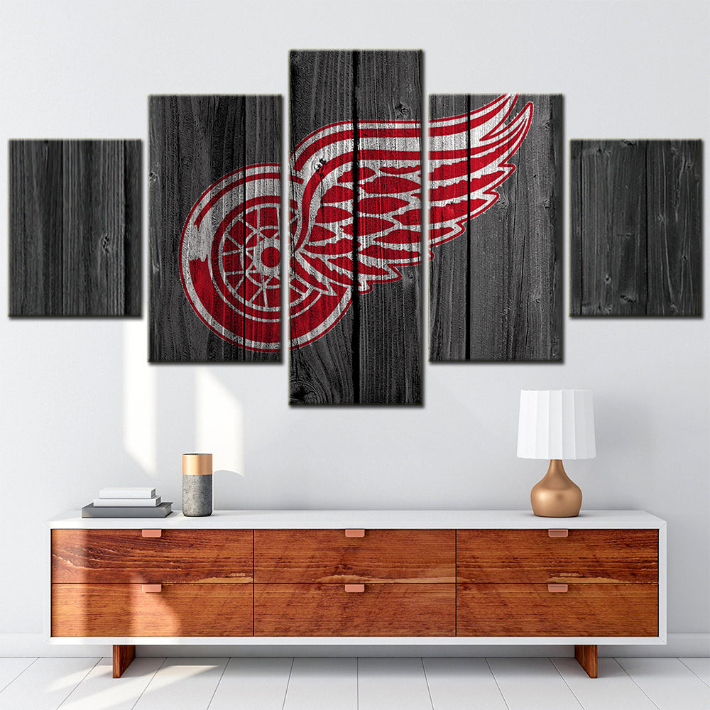 Ice Hockey Team - 5 Pieces Wall Art - IH5006 - Detroit Red Wings - Ice Hockey Team Poster - Ice Hockey Team Canvas