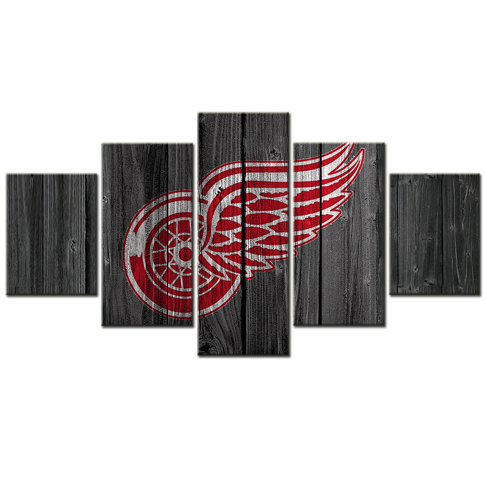Ice Hockey Team - 5 Pieces Wall Art - IH5006 - Detroit Red Wings - Ice Hockey Team Poster - Ice Hockey Team Canvas