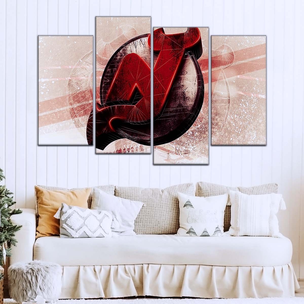 Ice Hockey Team Wall Art - IH5024 - New Jersey Devils - Bold Sports Emblem - Ice Hockey Team Poster - Ice Hockey Team Canvas