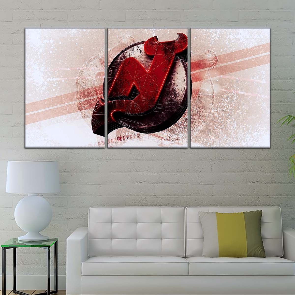 Ice Hockey Team Wall Art - IH5024 - New Jersey Devils - Bold Sports Emblem - Ice Hockey Team Poster - Ice Hockey Team Canvas