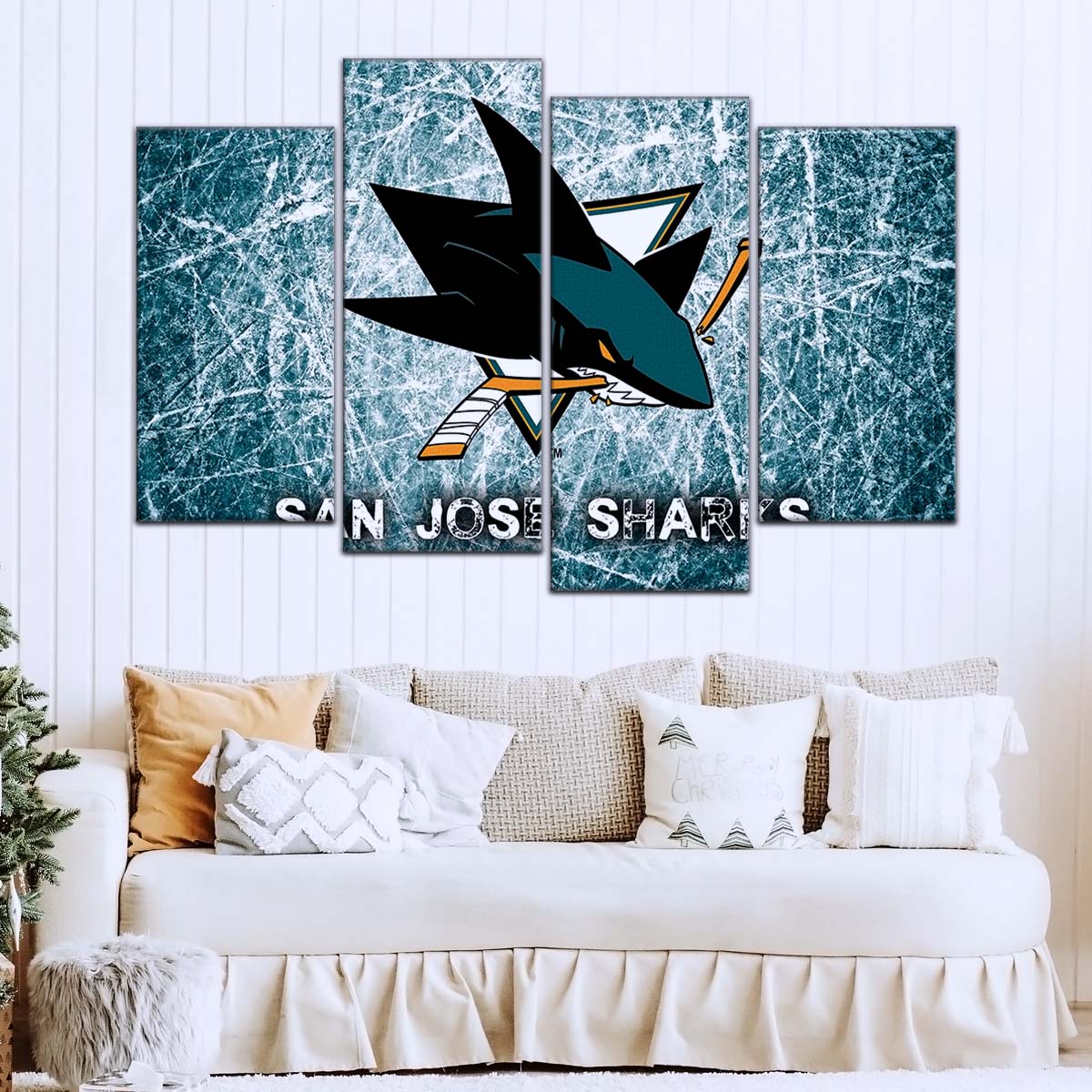 Ice Hockey Team Wall Art - IH5033 - San Jose Sharks - Fierce Hockey Spirit on Ice - Ice Hockey Team Poster - Ice Hockey Team Canvas