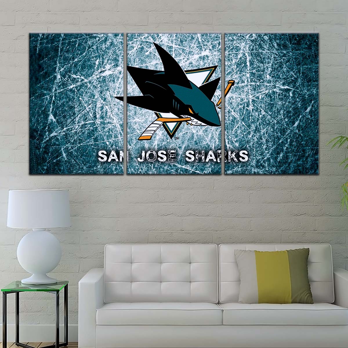 Ice Hockey Team Wall Art - IH5033 - San Jose Sharks - Fierce Hockey Spirit on Ice - Ice Hockey Team Poster - Ice Hockey Team Canvas