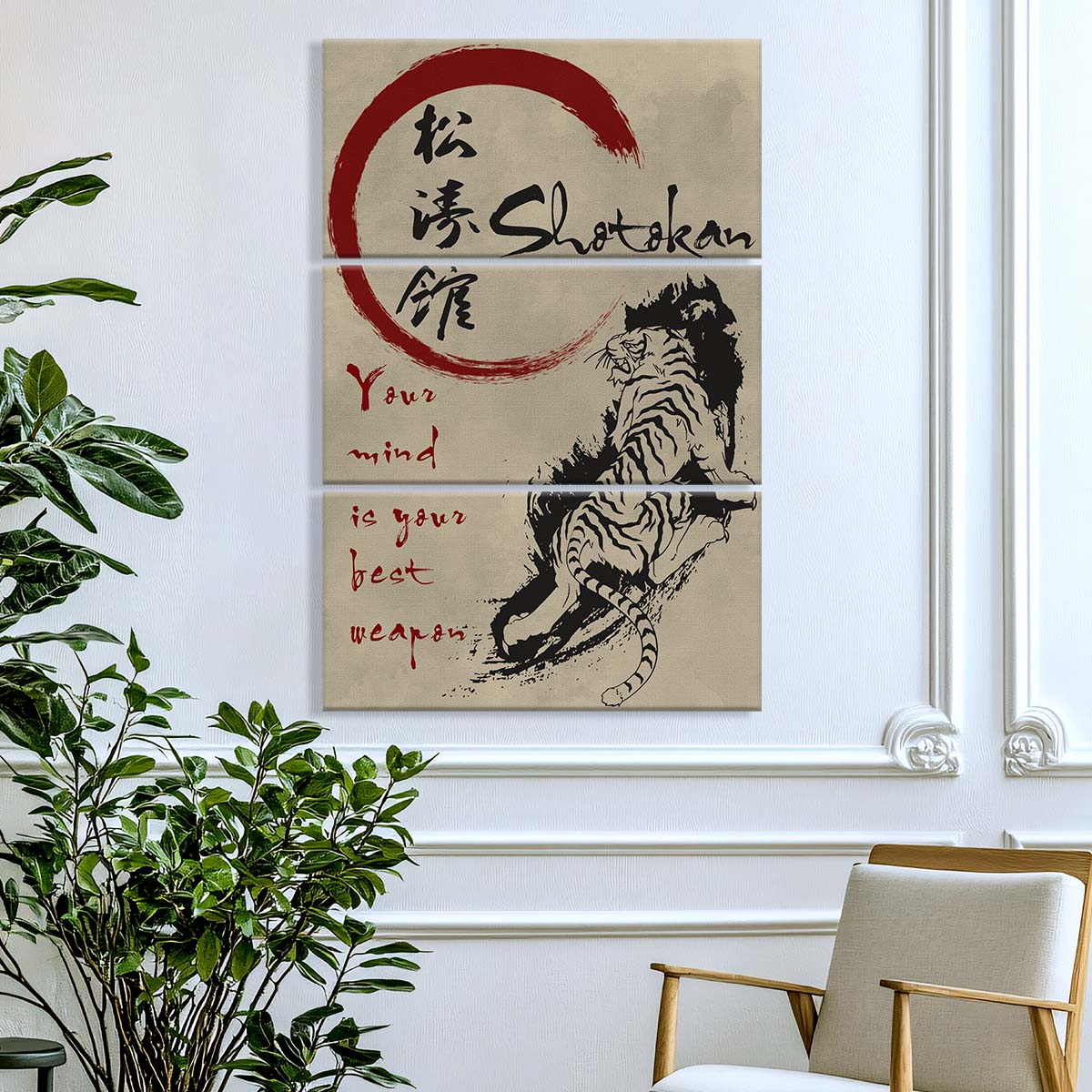 Karate - 3 Piece Wall Art - KA024 - Your Mind Is Your Best Weapon - Shotokan Karate - Karate Canvas