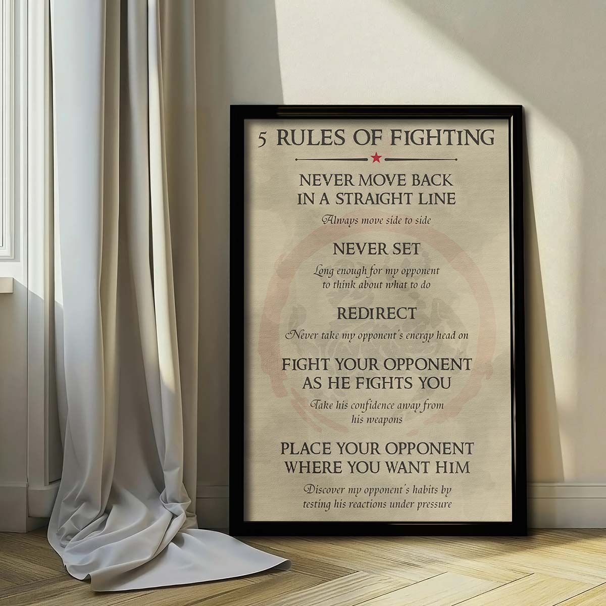 Karate Wall Art - Karate Poster - Karate Canvas - 5 Rules Of Fighting - Shotokan Karate - KA002 - Vertical Canvas - Vertical Poster