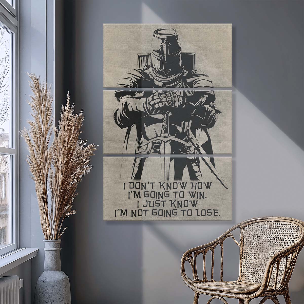 Knight Templar - 3 Piece Wall Art - KT013 - I'm Not Going To Lose - Knight Templar Canvas